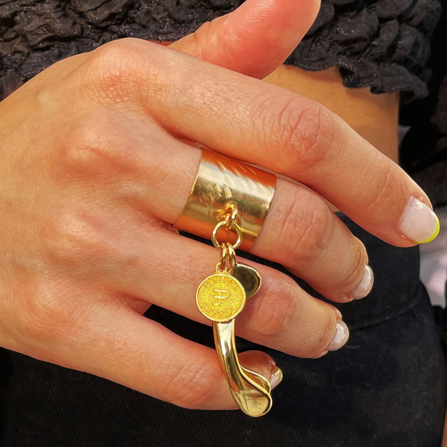 Solid Gold Plated Ring - Customizable Charms