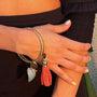 Braided Gold Bangle Bracelet - Customizable Charms